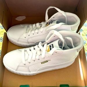 Puma cali star mid sneakers white leather size 7.5
